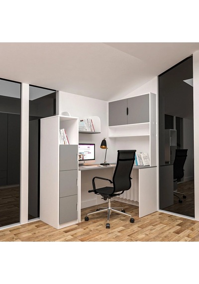 Grey Mix Çalışma Masası Mdf Beyaz