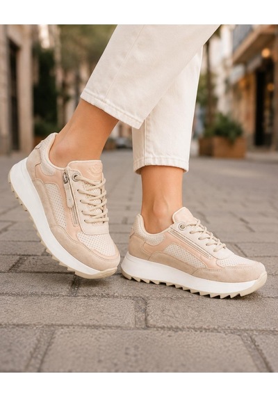 Moda Onn Kadın Sneakers Spor Ayakkabı Günlük Rahat Şık Modern Kalın Tabanlı Casual Ayakkabı Bej