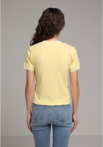 Colin's Colins Slim Fit Yuvarlak Yaka Düz Kadın Sari Kısa Kol Tişört Cl1080063 Q1.v1 Ylw Sarı