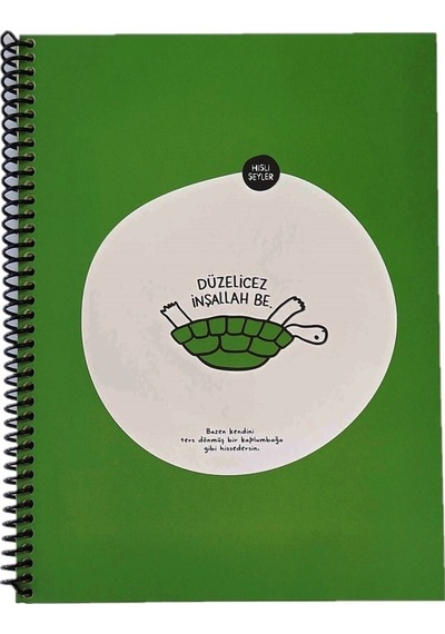 Hisli Şeyler Defter 18,5 25 80 Yp. Spiralli Kareli Karton Kapak Hafif Kağıt Stickerli