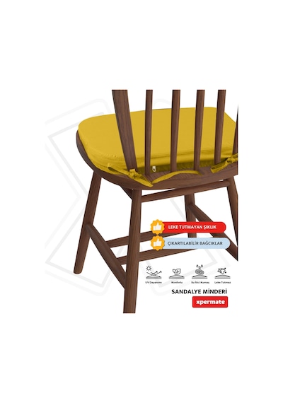 Xpermate Standartfit Oval Sandalye Minderi 42x42x5 Sarı