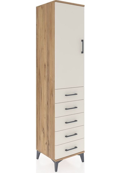 Hyperion Dolap 3 Raflı 5 Çekmeceli Tek Kapaklı 44x44x195 Çam-aytaşı Atlas Çam