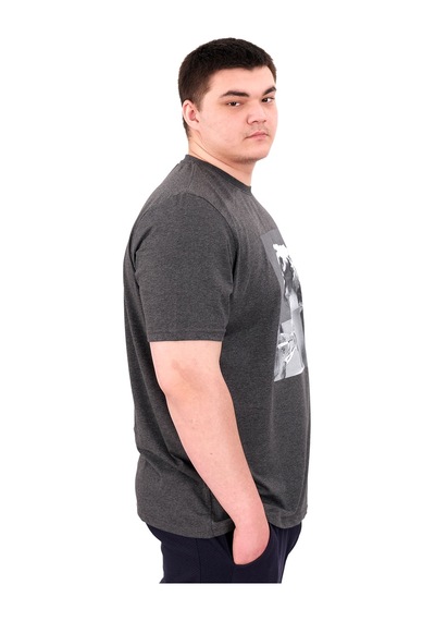 Mode Xl Büyük Beden Erkek T-shirt Bisiklet Yaka Statue U25027 Antrasit Antrasit