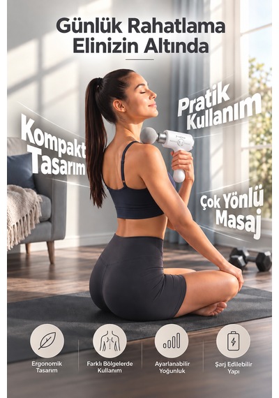 Kensa Masaj Tabacası 10 Başlıklı 6 Kademeli Şarjlı Titreşimli Profesyonel Masaj Aleti Beyaz