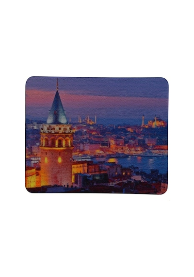 Galata Kulesi Manzara Desenli Kaymaz Taban Optik Bilgisayar Notebook Mouse Pad Maus Ped 17,5x21,5cm