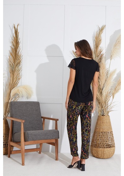Sevim Kadın Kısa Kol Siyah Pijama Takım C7t8n551 001