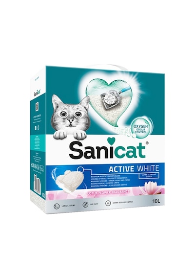 Sanicat Active White Lotus Flower Topaklaşan Bentonit Kedi Kumu 10 L