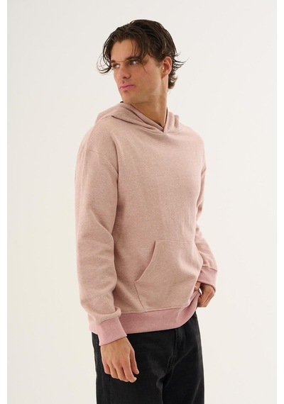 Alexandergardi Alexandergardı Kangru Cepli Kapişonlu Sweatshirt E23-00176 Pembe