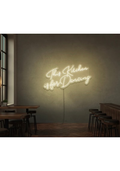 This Kitchen İs For Dancing Yazılı Neon Tabela Sarı