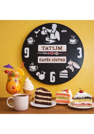 Cafe Ve Tatlıcılar İçin Yeni Tasarım Modern Duvar Saati Şık Ve Kalite Bir Arada No:a118 Çok Renkli