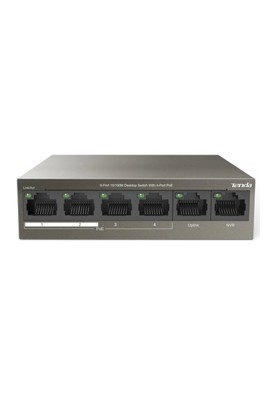 Tenda TEF1106P 63 W 2X Uplınk 4 Port Poe Ethernet Swıtch