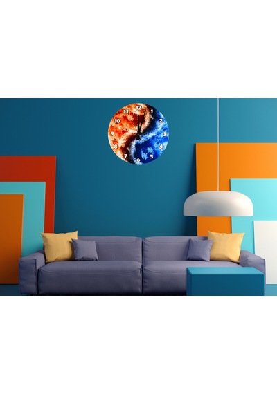 Ti-play Çarpışma 30x30cm Akrilik Dekoratif Modern Duvar Saati ÇOk Renkli
