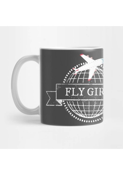 Fly Girl - Seyahat Sevgisi - Gezgin Kupa Bardak Çok Renkli