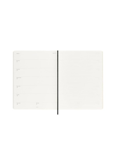 Moleskine 12 Ay Haftalık Ajanda Xl Boy 19x25 Yumuşak Kapak Siyah Siyah