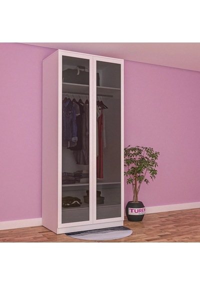 Elmas 2 Kapılı Reflekte Gardırop Mdf Sis Gri Elmas 2 Kapılı Reflekte Gardırop Mdf Sis Gri