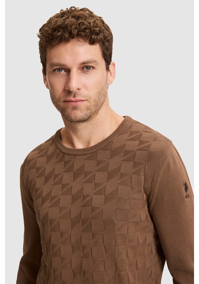 U.S. Polo Assn. Erkek Koyu Kahverengi Basic Kazak 50307928 Vr084