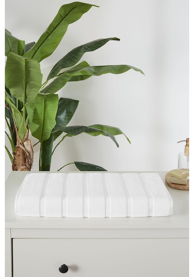 Özdilek Sadem Organik Stripe Banyo Paspası 60x100 Cm Beyaz