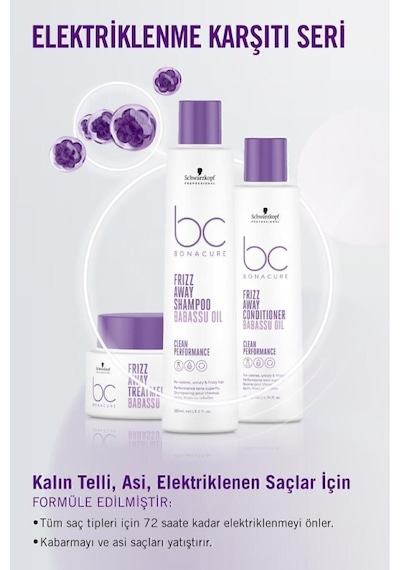Bc Clean Elektriklenme Karşıtı Saç Kremi 200ml 72 Saate Kadar Elektriklenmeye Karşı Kontrol