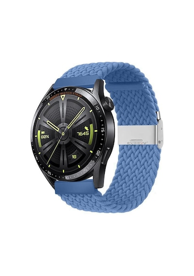 Sneezy Huawei Watch Gt5 46mm İle Uyumlu 22mm Metal Klips Solo Fiberlink Örgü Kordon