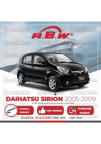 Daihatsu Sirion Muz Silecek Takımı (2005-2009) RBW