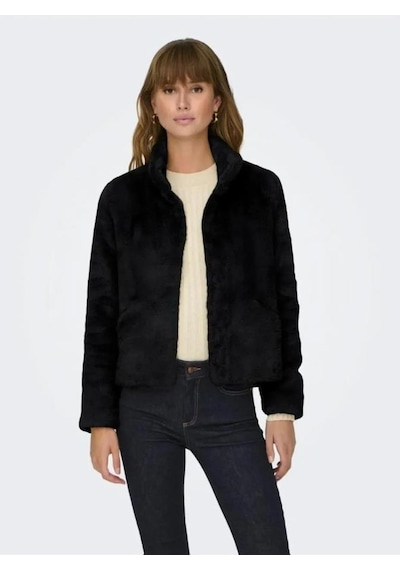 Only 15295423 Onlnewvıda Lıfe Faux Fur Jacket Black Kadın Mont Siyah