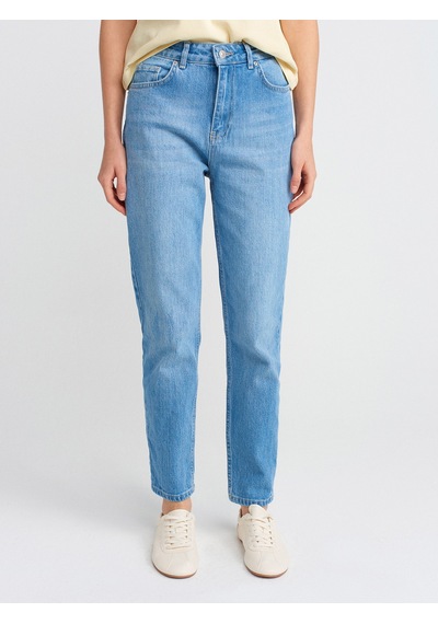 Dilvin 71786 Slim Denim Mom Pantolon-açık Mavi Açık Mavi