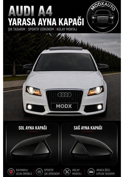 Audi A4 2009-2014 Araca Özel Yarasa Ayna Kapağı A+