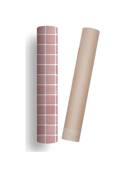 Mutfak Tezgah Arası Kendinden Yapışkanlı Folyo Kaplama Mozaik Taş Desen Pembe 60cm X 100 Cm