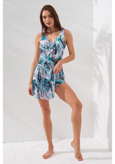Pierre Cardin Lena Kruvaze Formlu Şortlu Elbise Mayo Coral 231130-d Coral