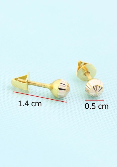 14 Ayar Altın Top Küpe Sarı Altın