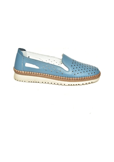 Fox Shoes P555501103 Mavi Hakiki Deri Kadın Ayakkabı Mavi-hakiki Deri Mavi