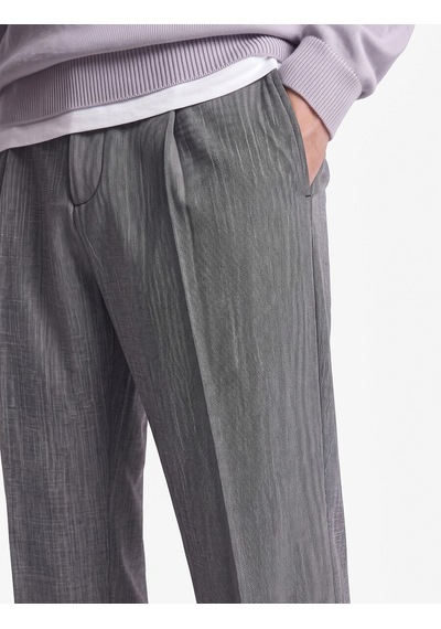 Koton Viskon Karışımlı Cepli Pileli Slim Fit Kumaş Pantolon Lacivert 7wam40028hw