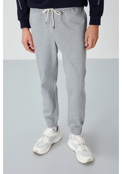 Tommy Life Gri Melanj Yüzeyi Dokulu Standart Fit Erkek Eşofman Alt - 82156 GB MELANJ
