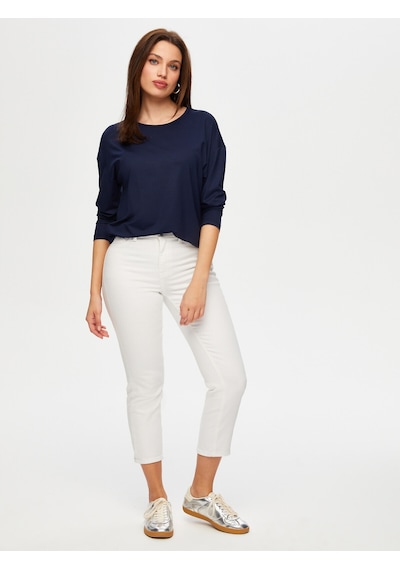 Yuvarlak Yaka Uzun Kol T-shirt B00019-1 B00019-120 Lacivert