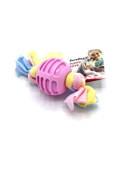 Eurodog&Eurocat Diş İpli Kauçuk Yavru Köpek Oyun Topu 17 x 6 CM