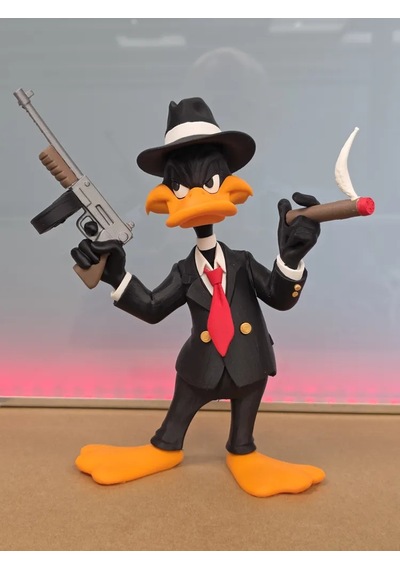 Gangster Duffy Duck Figür 20cm-3d Baskı-kolleksiyonluk Biblo