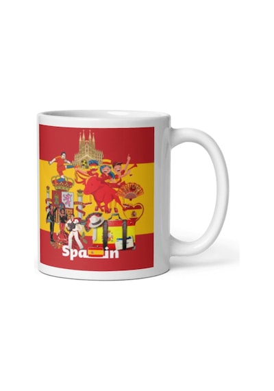 İspanya Kupa Bardak 2 Adet Seyahat Hatıra Spain Mug