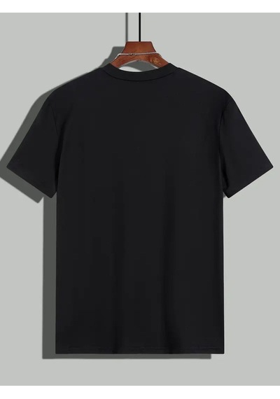 Unisex Pamuklu Wake Up Ön Baskılı Tasarım Tshirt SIYAH