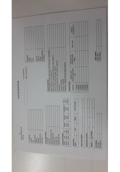 15-49 Yaş Kadın İzlem Formu