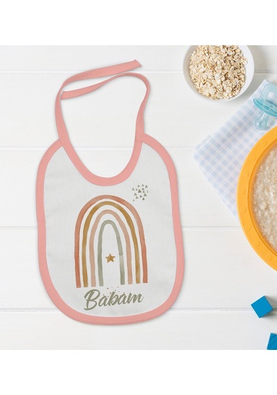 Bk Kids Babam Tasarımlı Pembe Bebek Mama Önlüğü Pembe