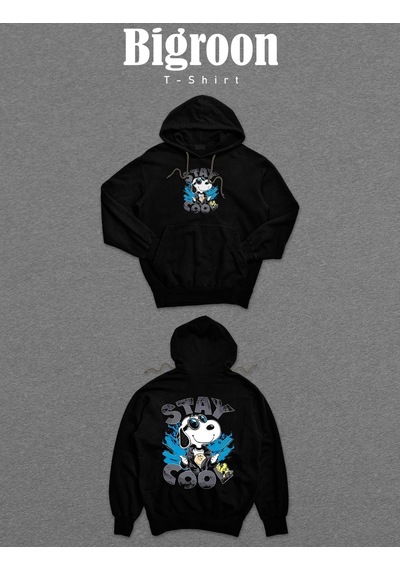 Snoopy Stay Cool Party Man Sweatshirt Unisex Kapüşonlu Hoodie 001