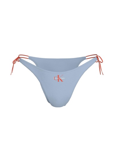 Calvin Klein Kadın Yandan Bağlamalı Logo Detaylı Mavi Bikini Altı-13580 Mavi