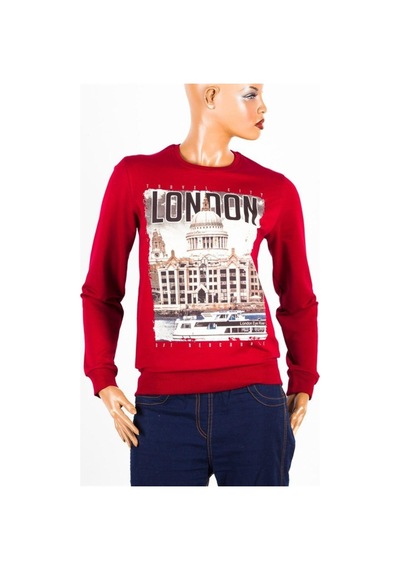 Londra Unisex Pamuklu Slim Fit Sweatshirt Medium Çok Renkli
