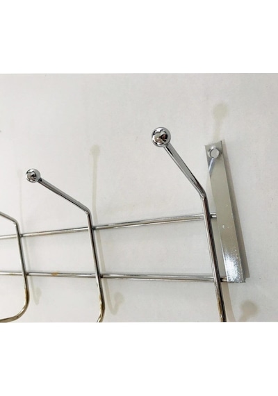 Metal Duvar, Kapı Arkası Askılık 12 Kancalı, Otel Askısı Metal Beyaz Tr Diğer