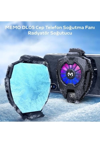 Coofbe RGB Led Işıklı Telefon Isı Göstergeli Telefon Soğutucu Fan