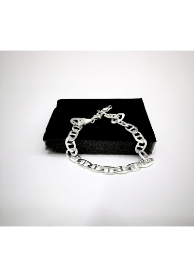 Omar Silver Erkek Barlı Gümüş Bileklik 6,6 Mm