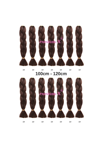 X-pression Afrika Örgüsü Ve Rasta Için Sentetik Saç 100gr-4 Kahverengi