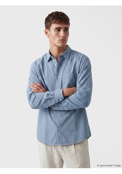 Lcw Vision Mavi Regular Fit Ekose Erkek Gömlek