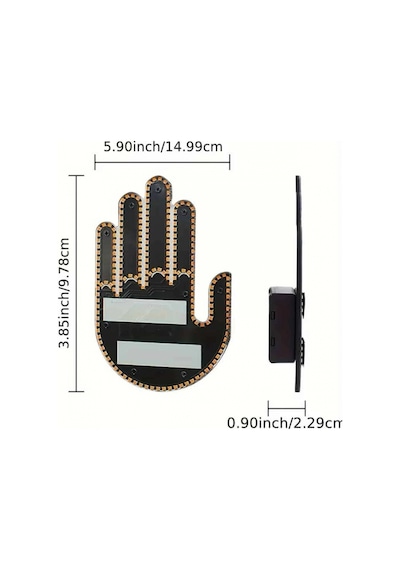 Kumandalı El Led Araba İçi 4 Farklı Mod El Orta Parmak Led Çok Renkli