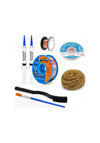 Lehim Seti 0,8 Mm 40 Gr Lehim Teli Flux Cp-2515 Lehim Emme Ve Yol Çekme Teli Temizleme Set St408
